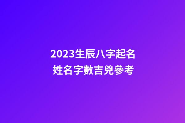2023生辰八字起名 姓名字數吉兇參考